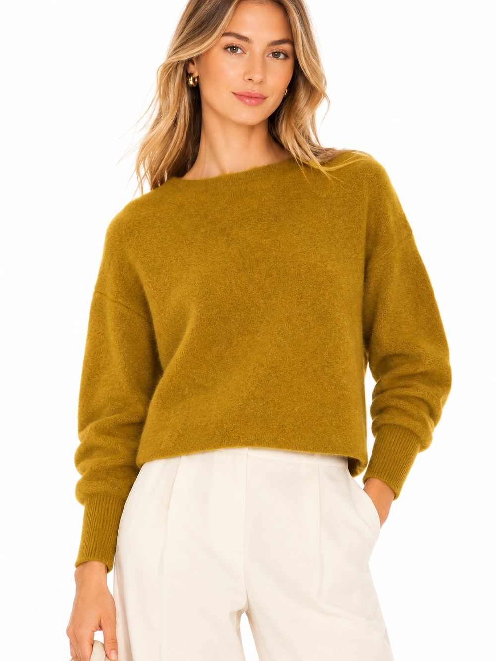 Apart by Lowrys Mustard Chartreuse Wool Blend Oversized Sweater Japan  boxy